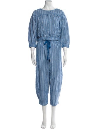 Apiece Apart Striped Pleated Accents Pant Set