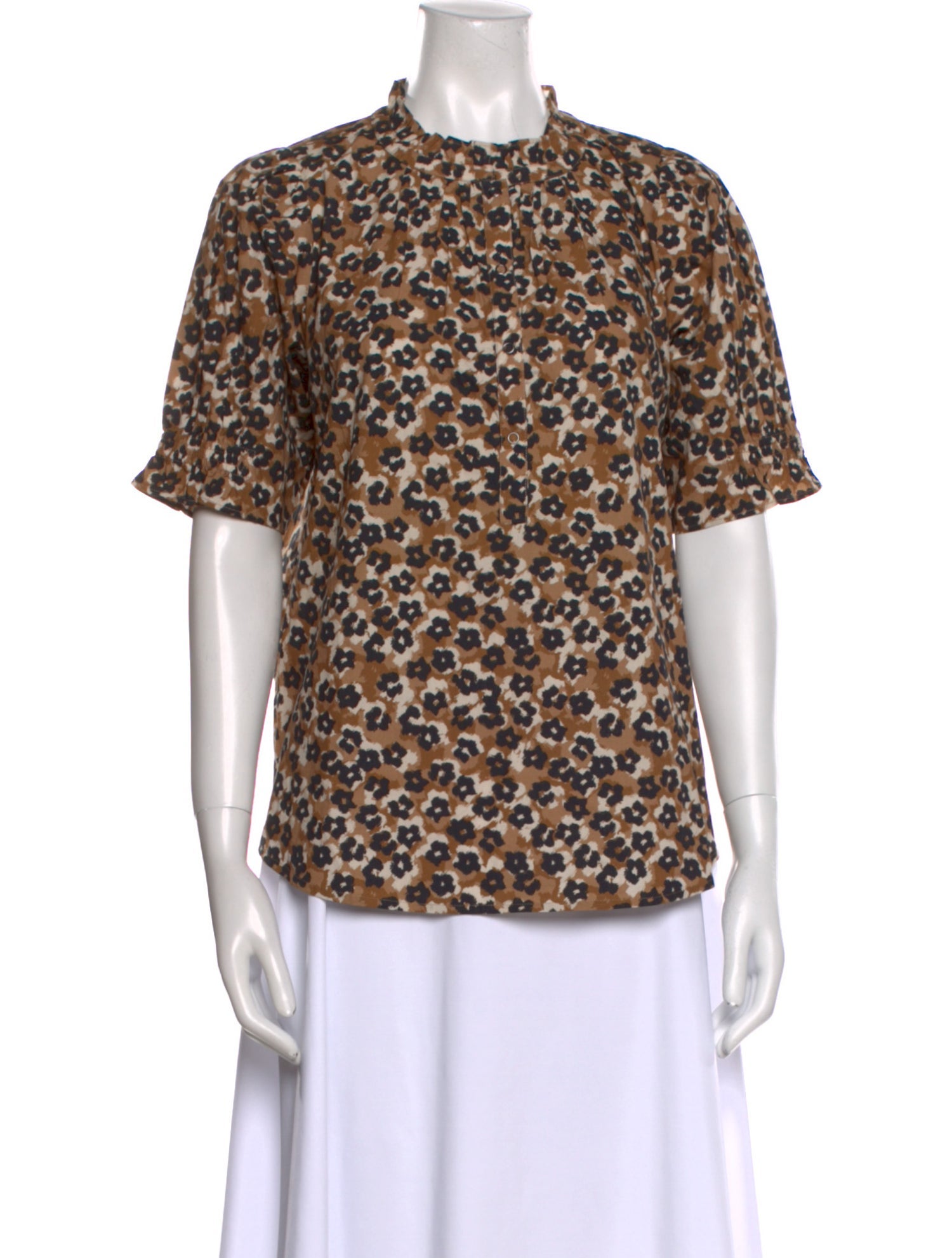Apiece Apart Printed Crew Neck Blouse