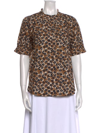 Apiece Apart Printed Crew Neck Blouse