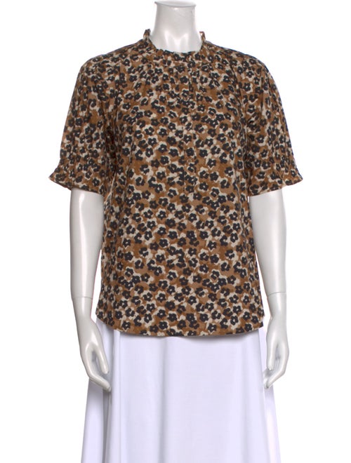 Apiece Apart Printed Crew Neck Blouse