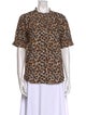 Apiece Apart Printed Crew Neck Blouse