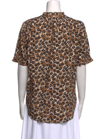 Apiece Apart Printed Crew Neck Blouse