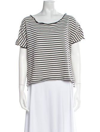Apiece Apart Striped Bateau Neckline T-Shirt