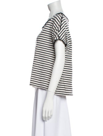 Apiece Apart Striped Bateau Neckline T-Shirt