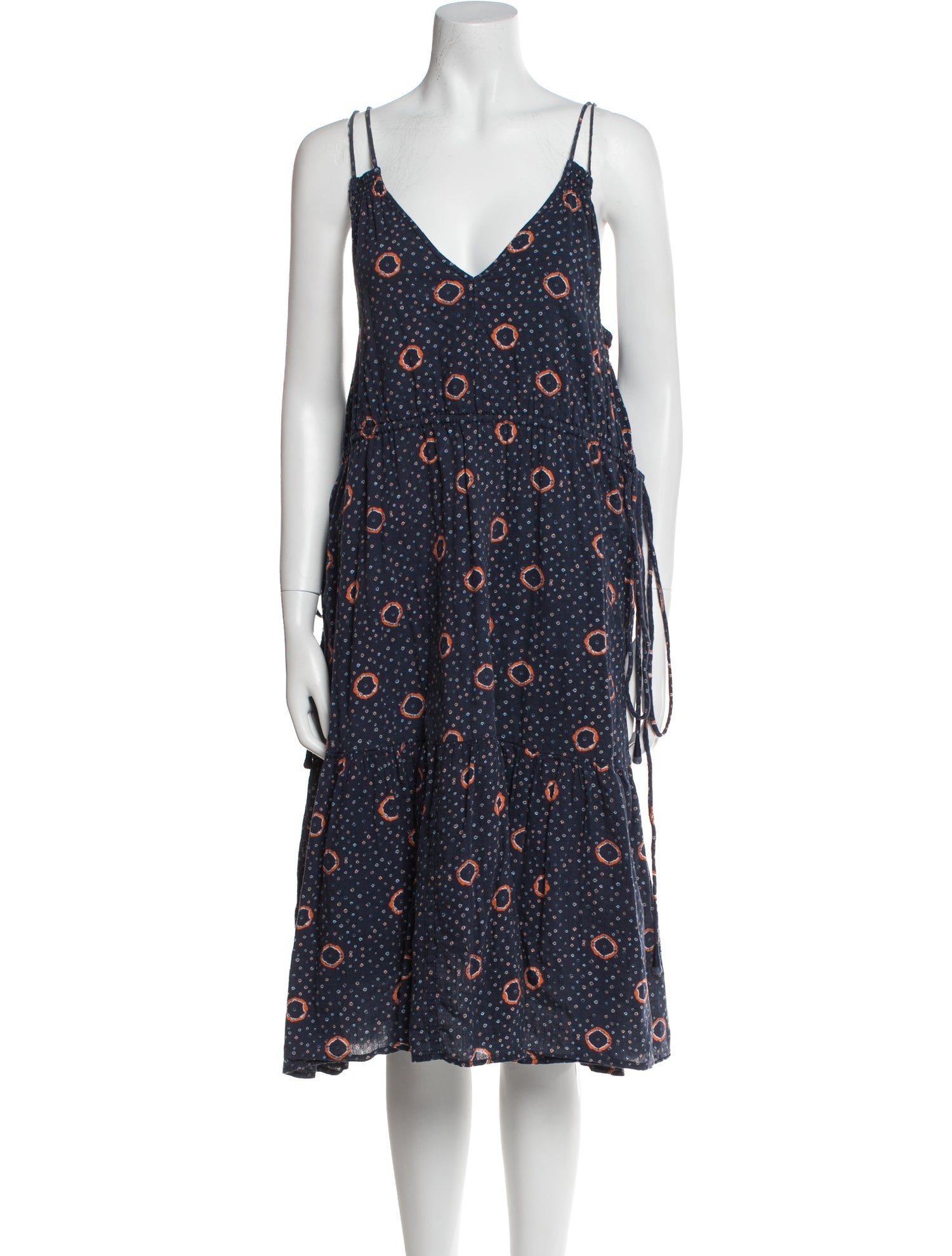 Apiece Apart Polka Dot Print Knee-Length Dress