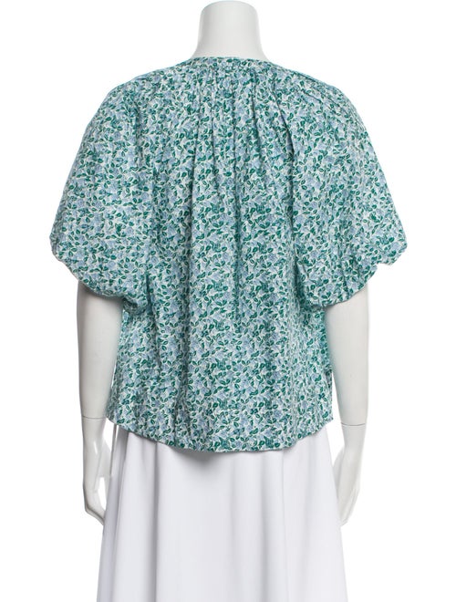 Apiece Apart Floral Print V-Neck Blouse