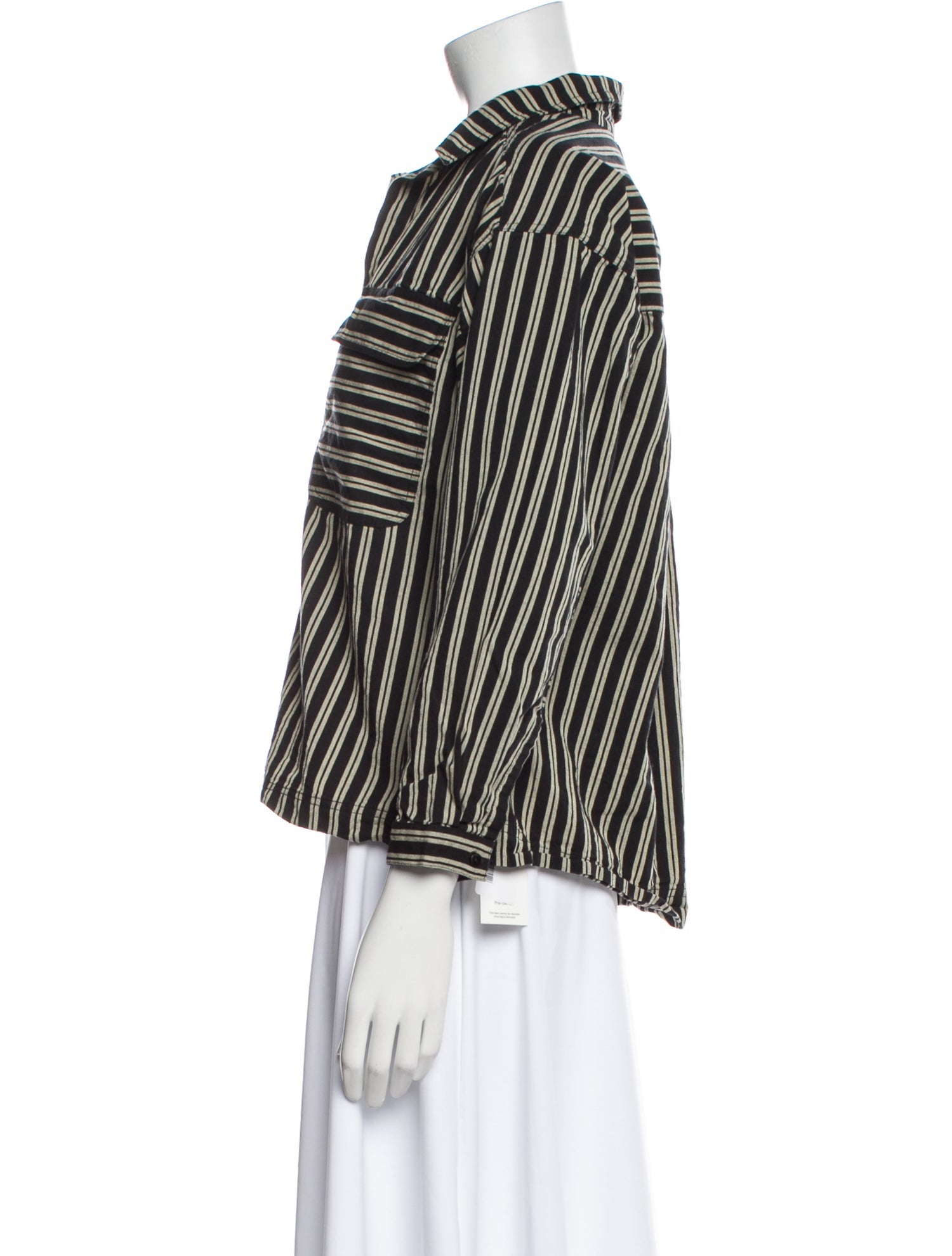 Apiece Apart Striped V-Neck Blouse