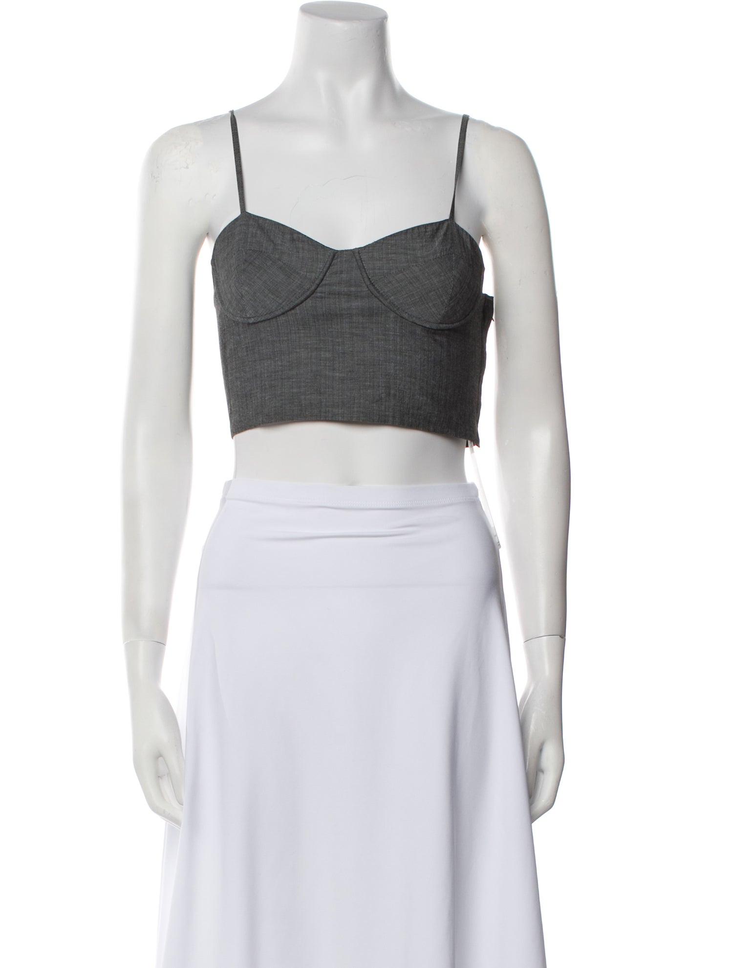 Apiece Apart Square Neckline Sleeveless Crop Top