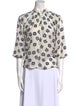 Apiece Apart Floral Print Mock Neck Blouse