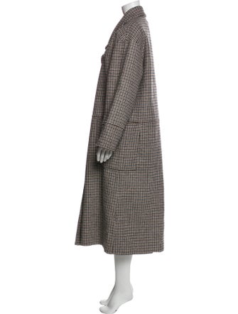 Apiece Apart Wool Houndstooth Print Faux Fur Coat