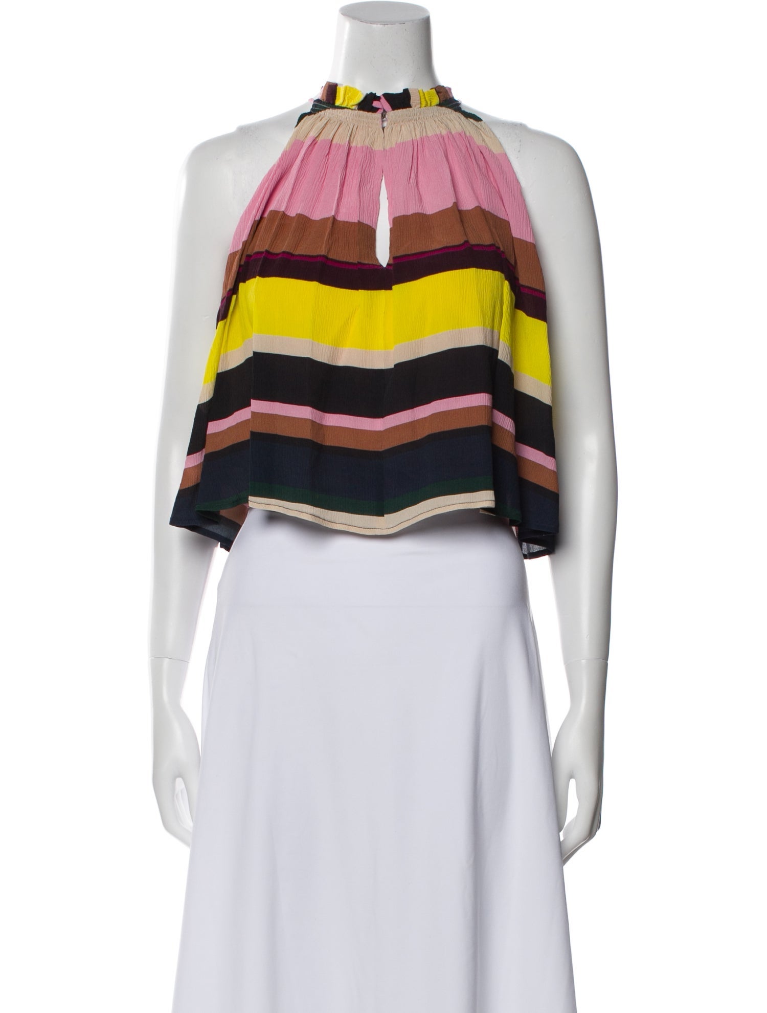 Apiece Apart Silk Striped Crop Top