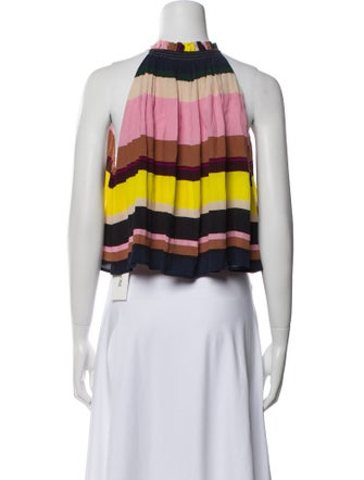 Apiece Apart Silk Striped Crop Top