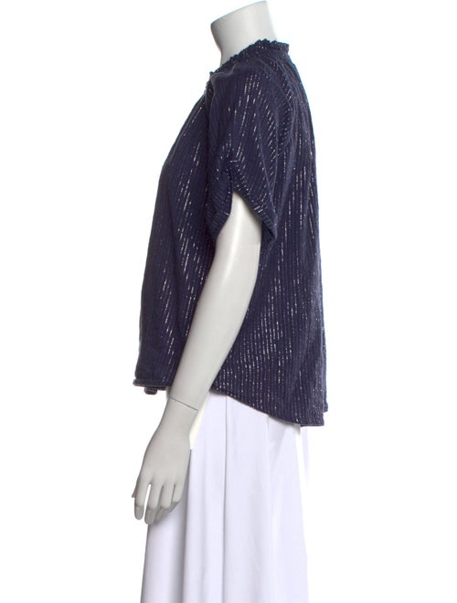 Apiece Apart Striped Mock Neck Blouse