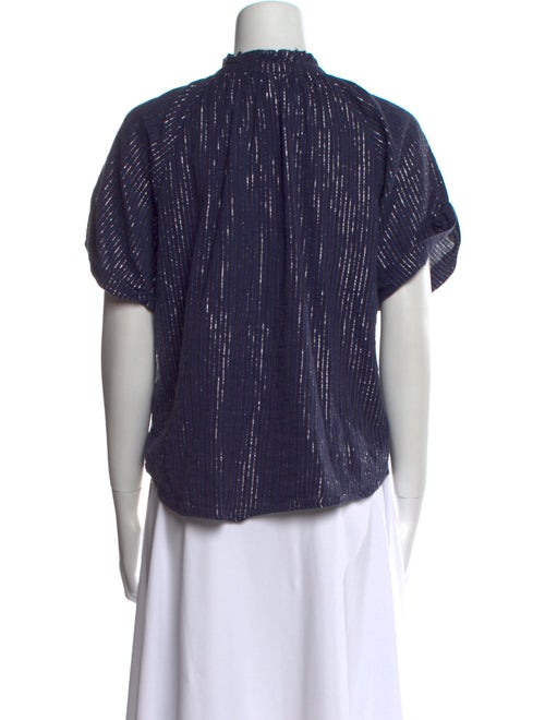 Apiece Apart Striped Mock Neck Blouse