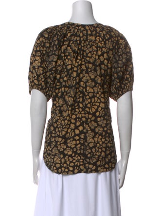 Apiece Apart Printed V-Neck Blouse