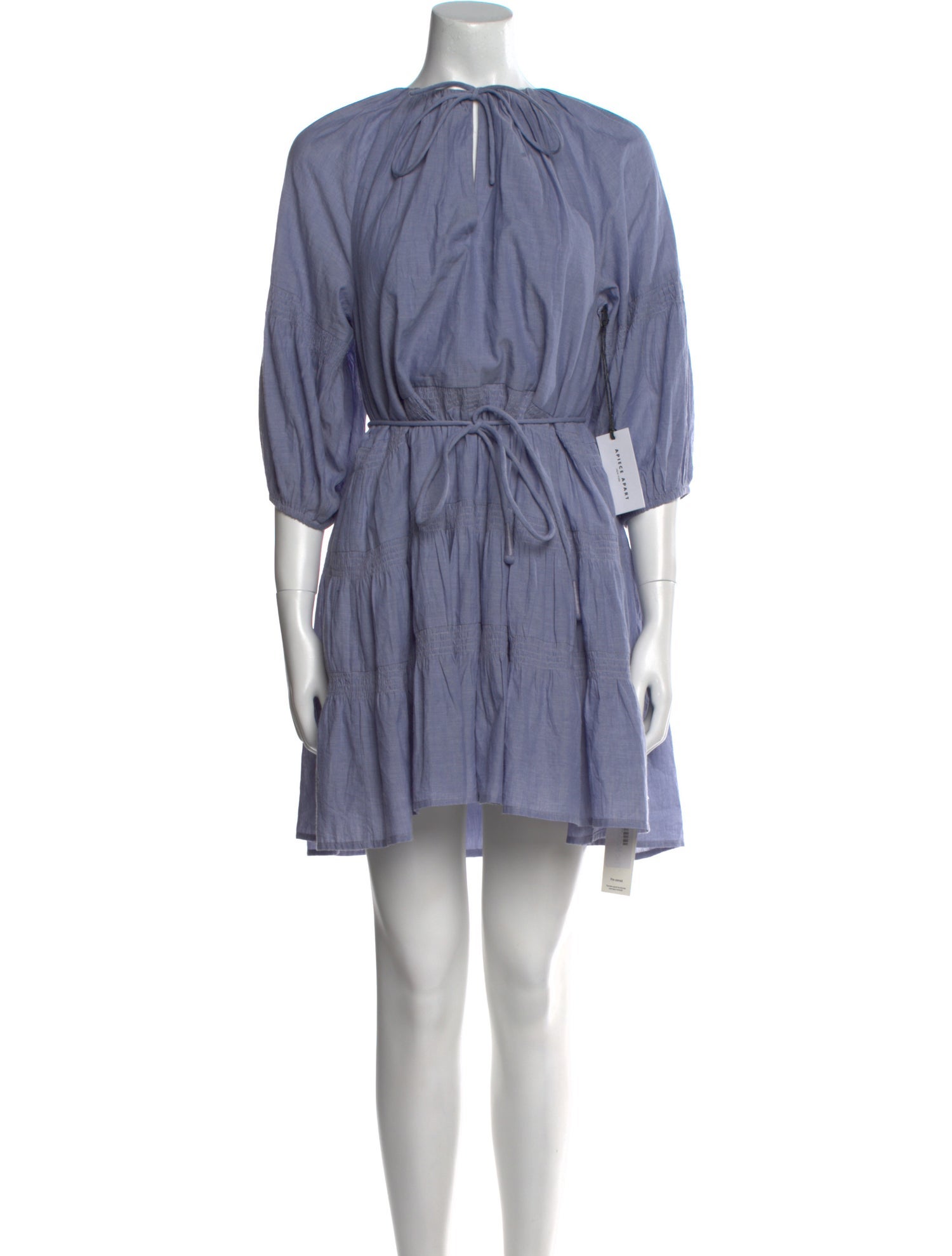 Apiece Apart Tie Neck Mini Dress