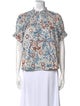 Apiece Apart Printed Mock Neck Blouse