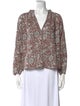 Apiece Apart Floral Print V-Neck Blouse