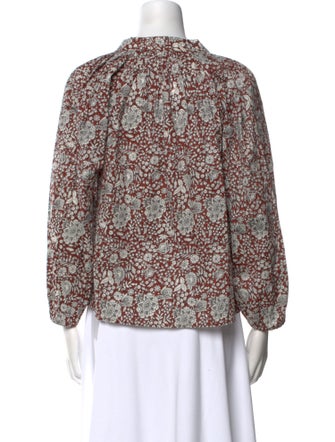 Apiece Apart Floral Print V-Neck Blouse