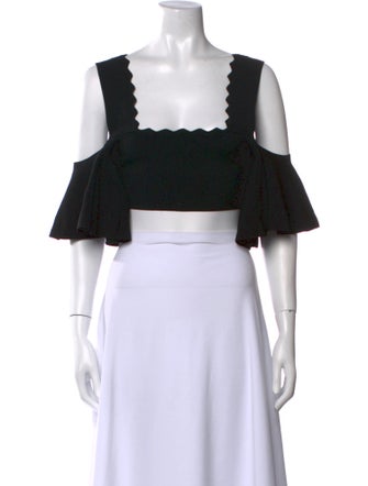 Apiece Apart Square Neckline Short Sleeve Crop Top