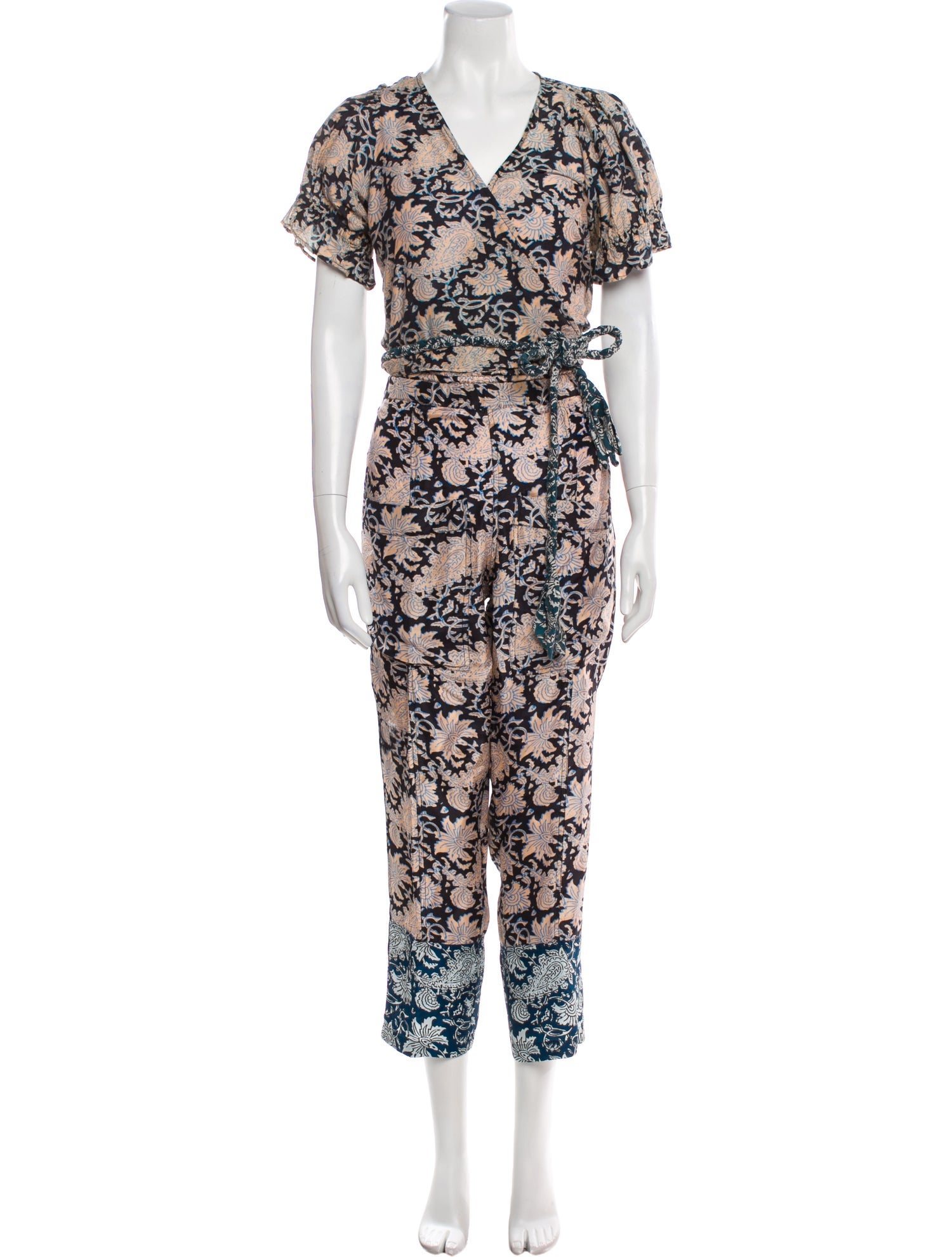 Apiece Apart Floral Print V-Neck Tunic