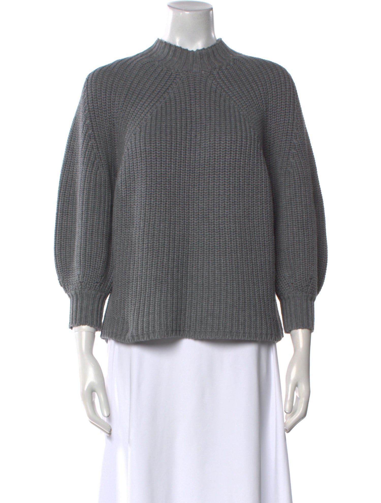 Apiece Apart Mock Neck Three-Quarter Sleeve Blouse