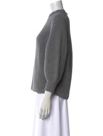 Apiece Apart Mock Neck Three-Quarter Sleeve Blouse