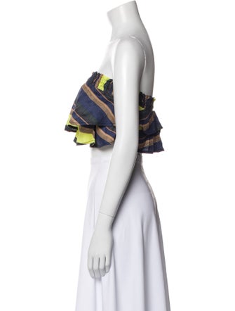 Apiece Apart Linen Printed Crop Top