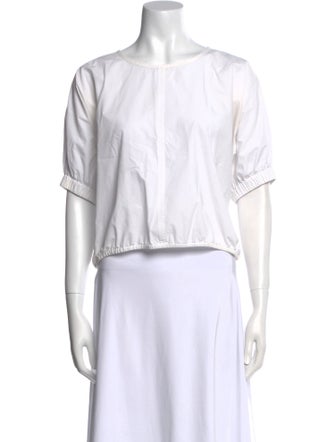 Apiece Apart Bateau Neckline Short Sleeve Crop Top