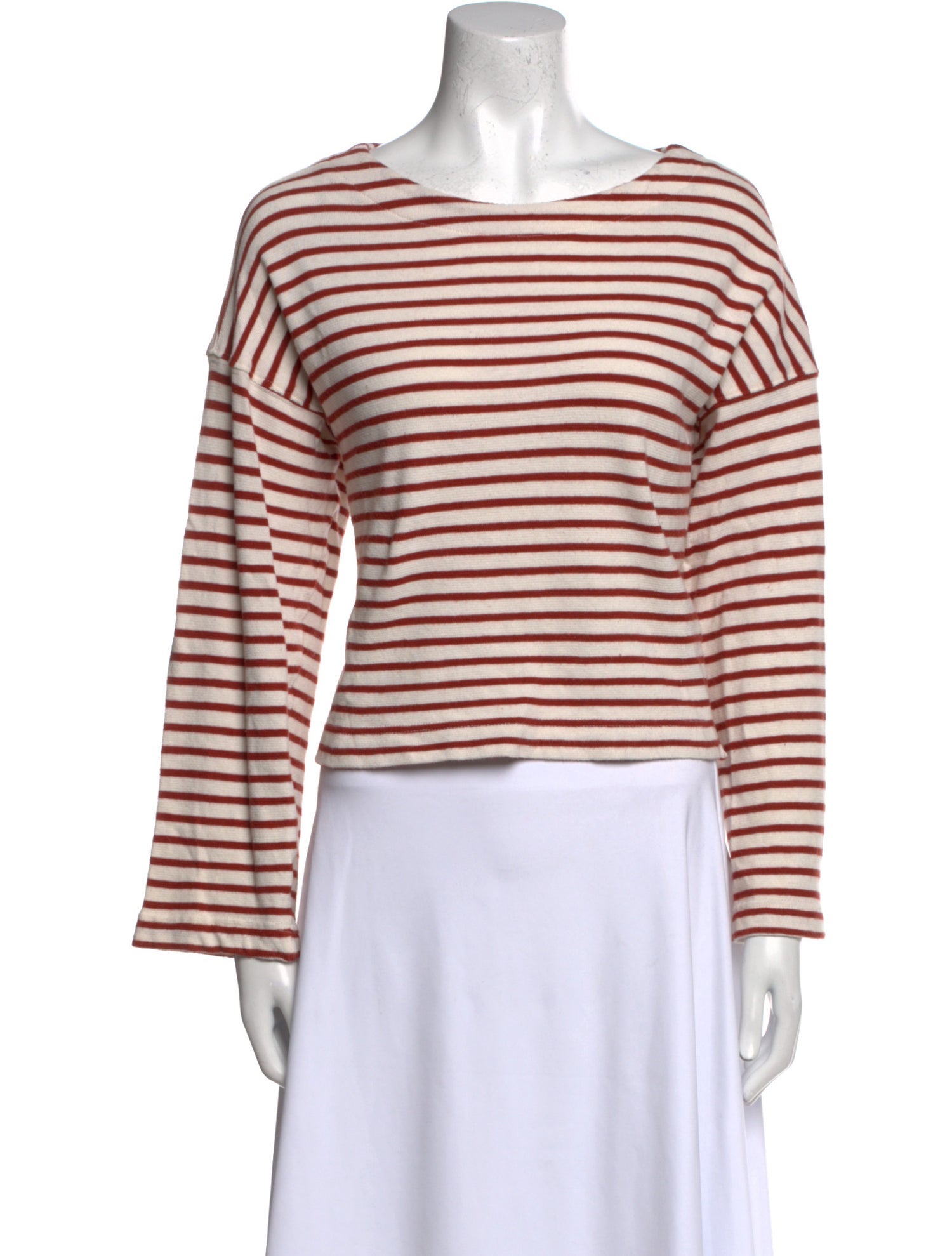 Apiece Apart Striped Bateau Neckline Top