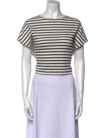 Apiece Apart Striped Scoop Neck Crop Top