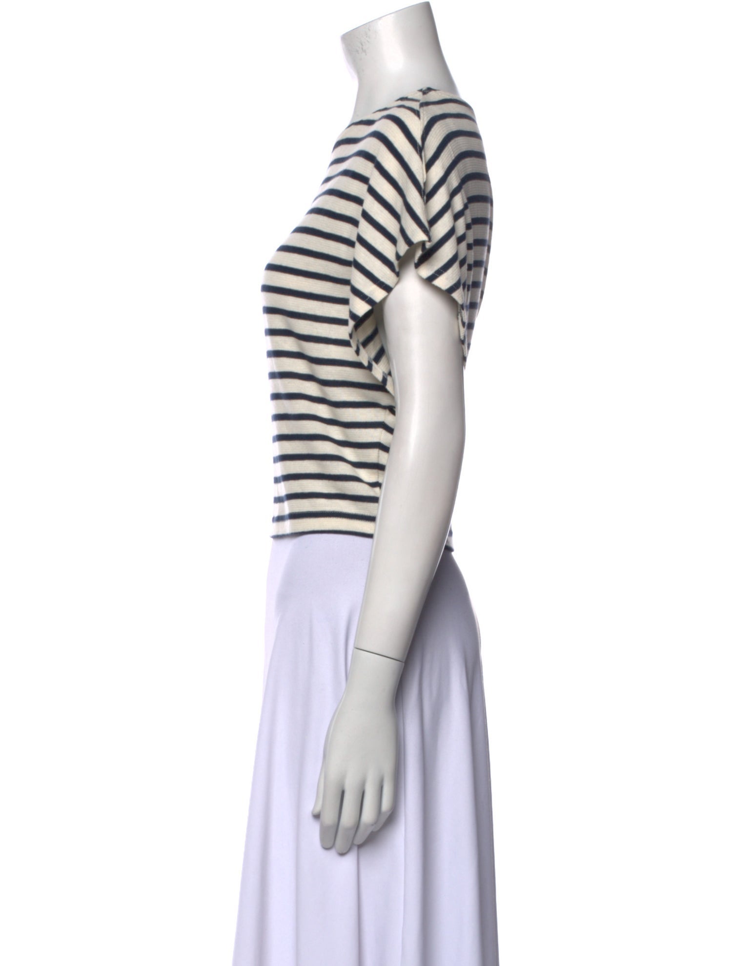 Apiece Apart Striped Scoop Neck Crop Top