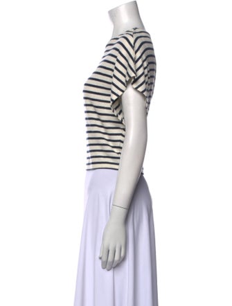 Apiece Apart Striped Scoop Neck Crop Top