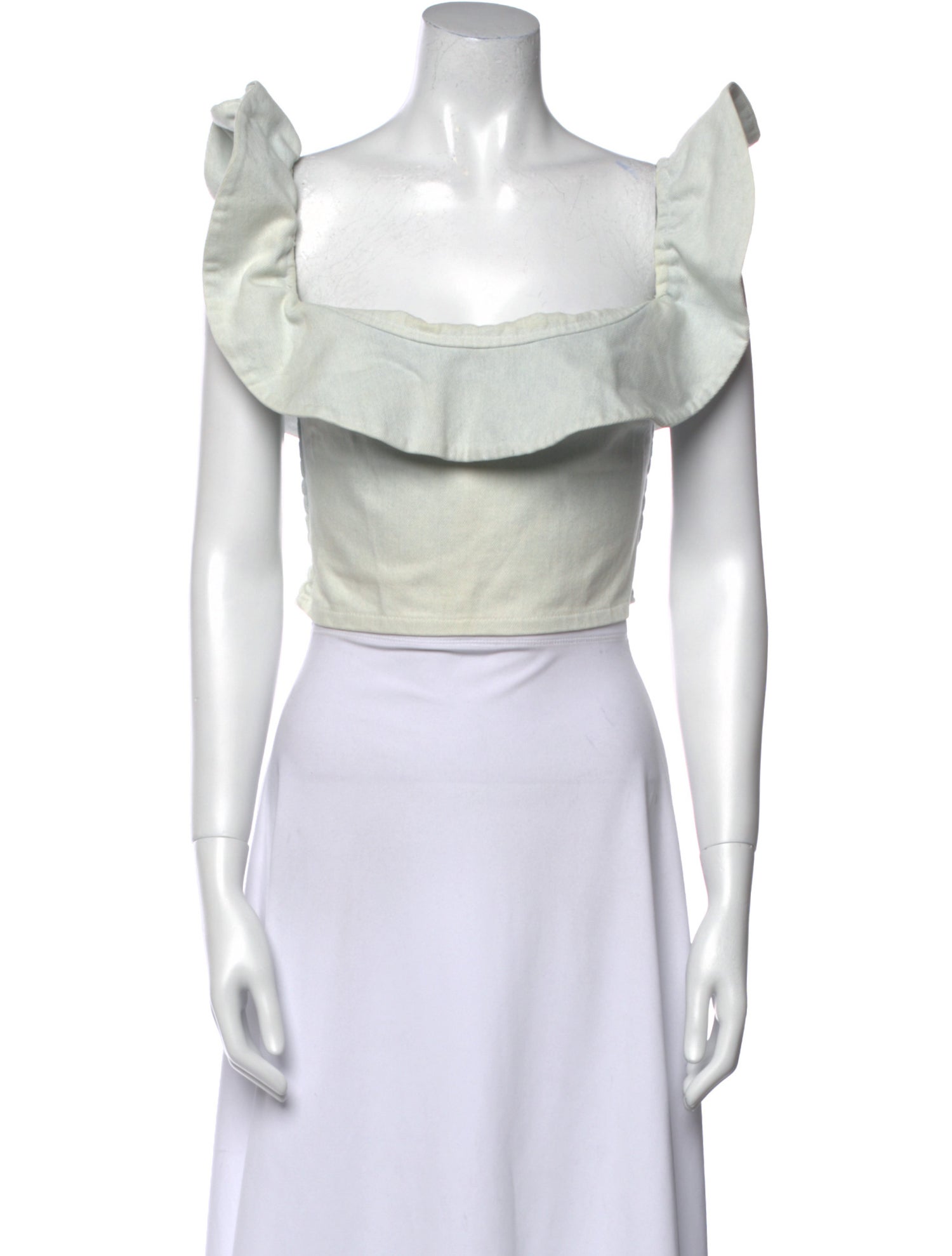 Apiece Apart Square Neckline Sleeveless Crop Top