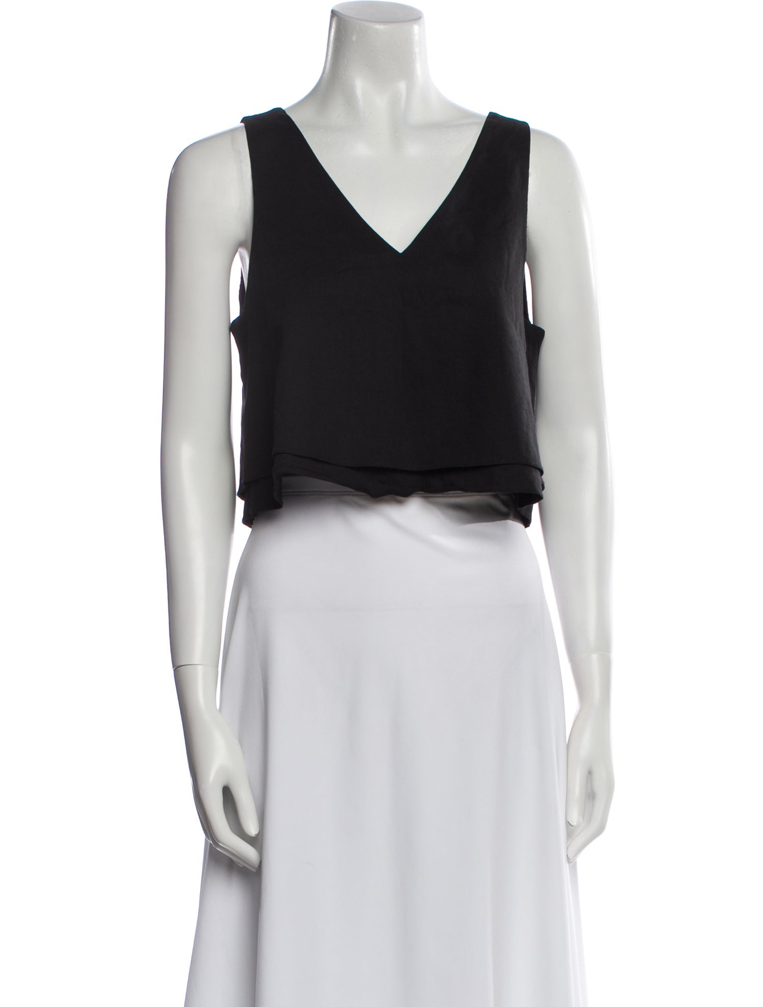 Apiece Apart Linen V-Neck Crop Top