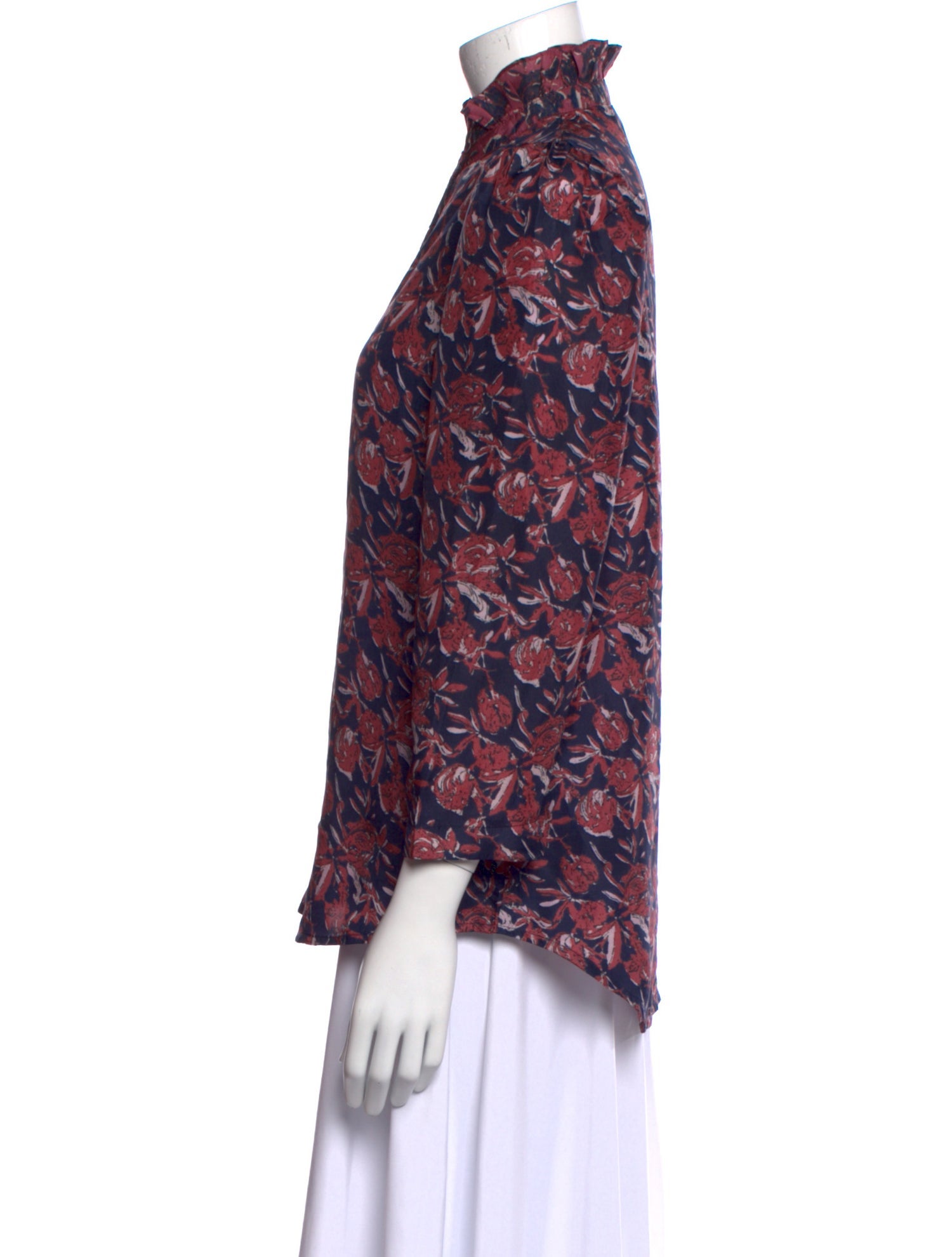 Apiece Apart Silk Floral Print Blouse