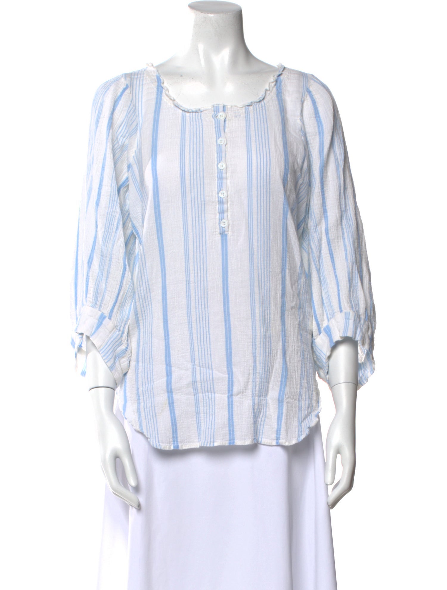 Apiece Apart Striped Scoop Neck Blouse