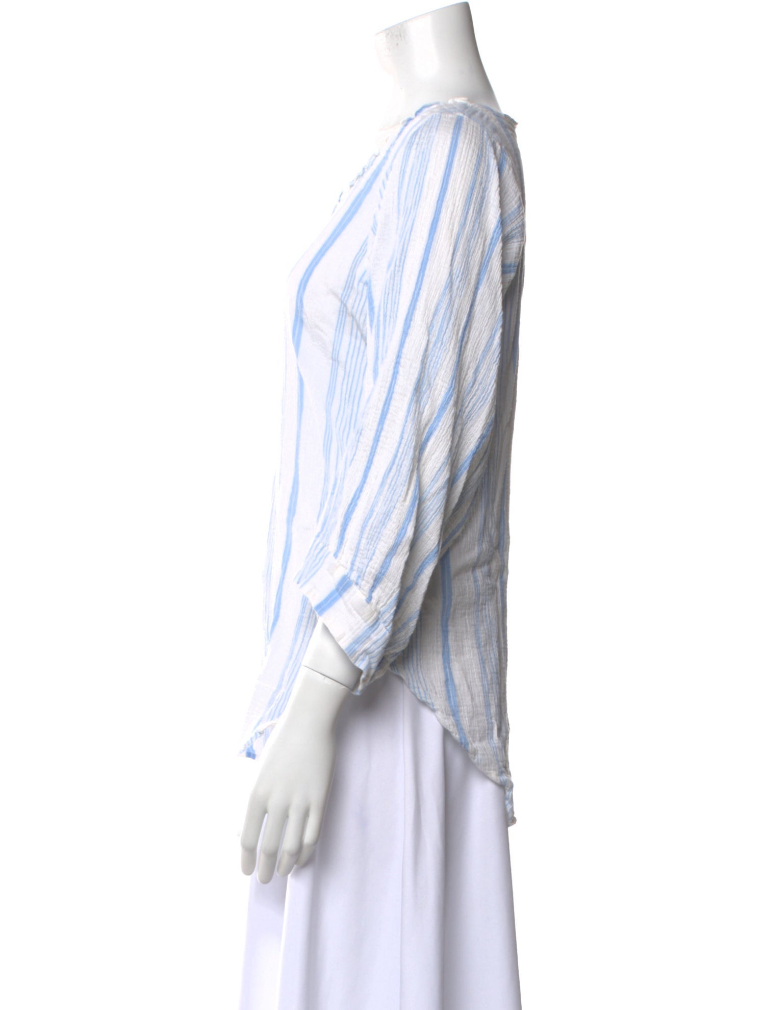 Apiece Apart Striped Scoop Neck Blouse