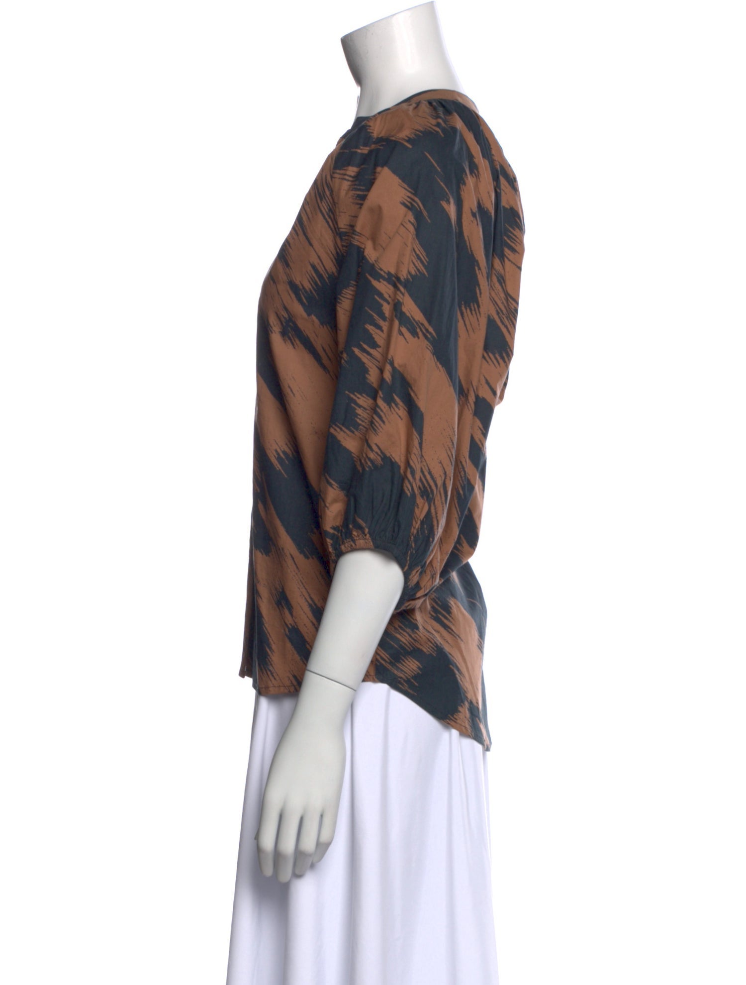 Apiece Apart Printed V-Neck Blouse