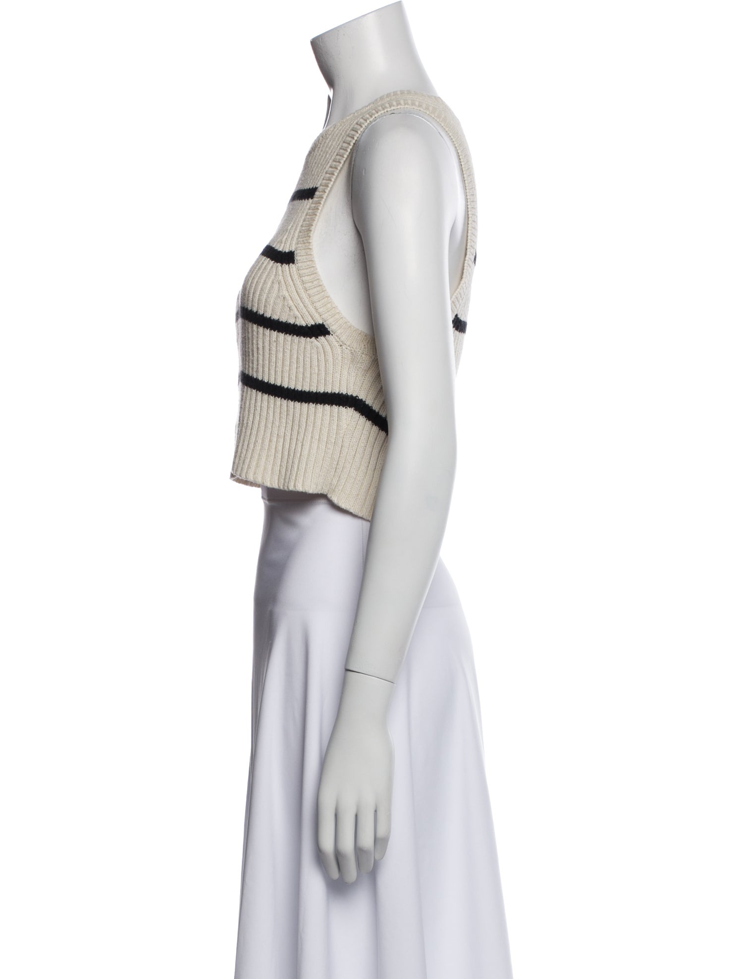 Apiece Apart Striped Crew Neck Crop Top