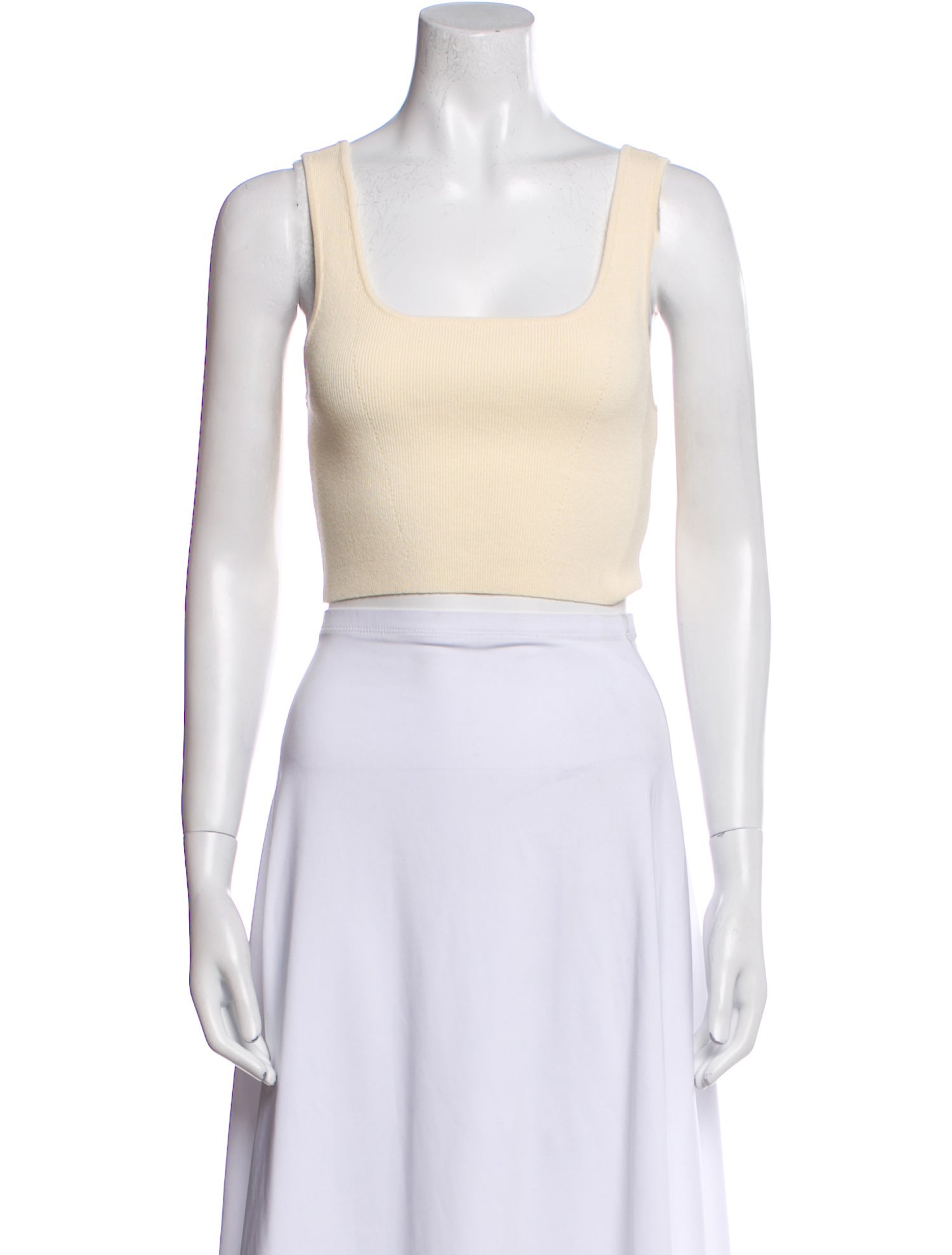 Apiece Apart Square Neckline Sleeveless Crop Top