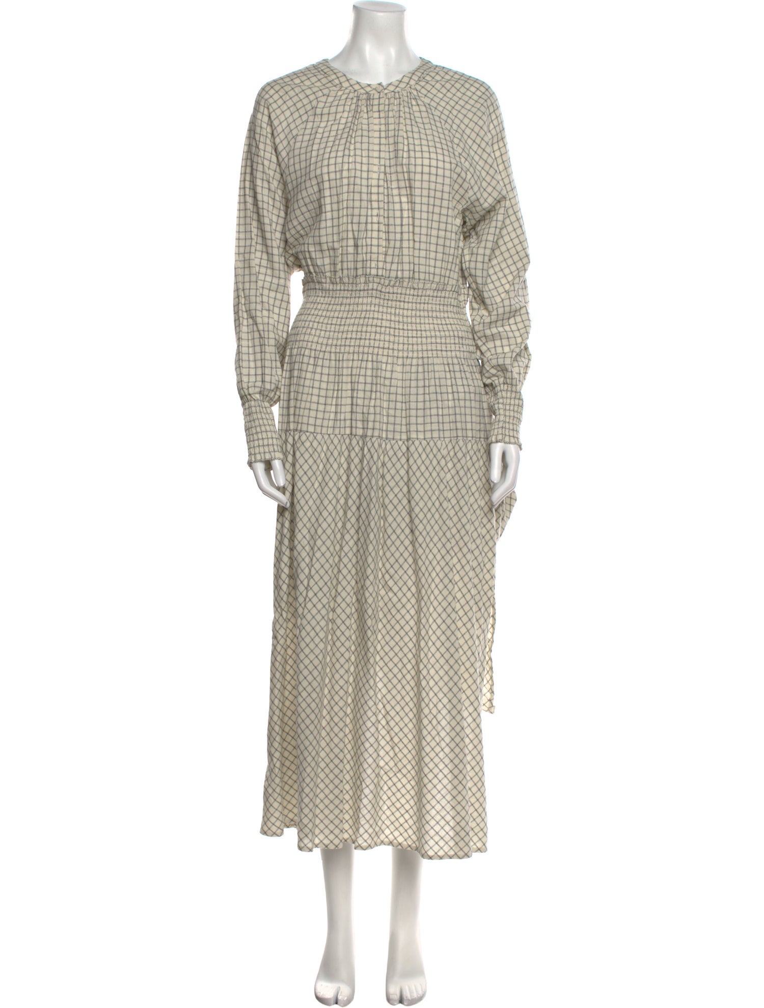 Apiece Apart Plaid Print Long Dress