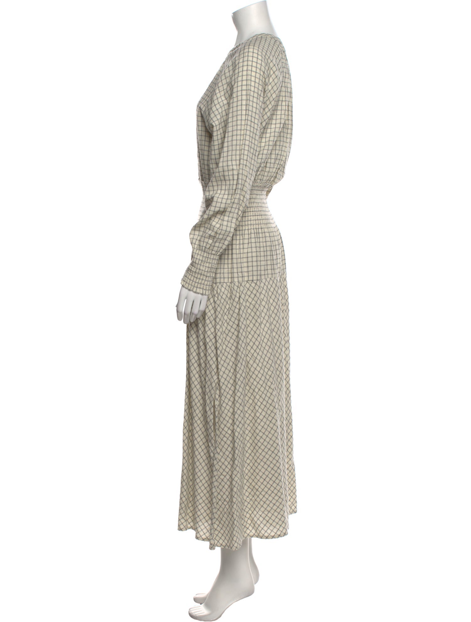 Apiece Apart Plaid Print Long Dress