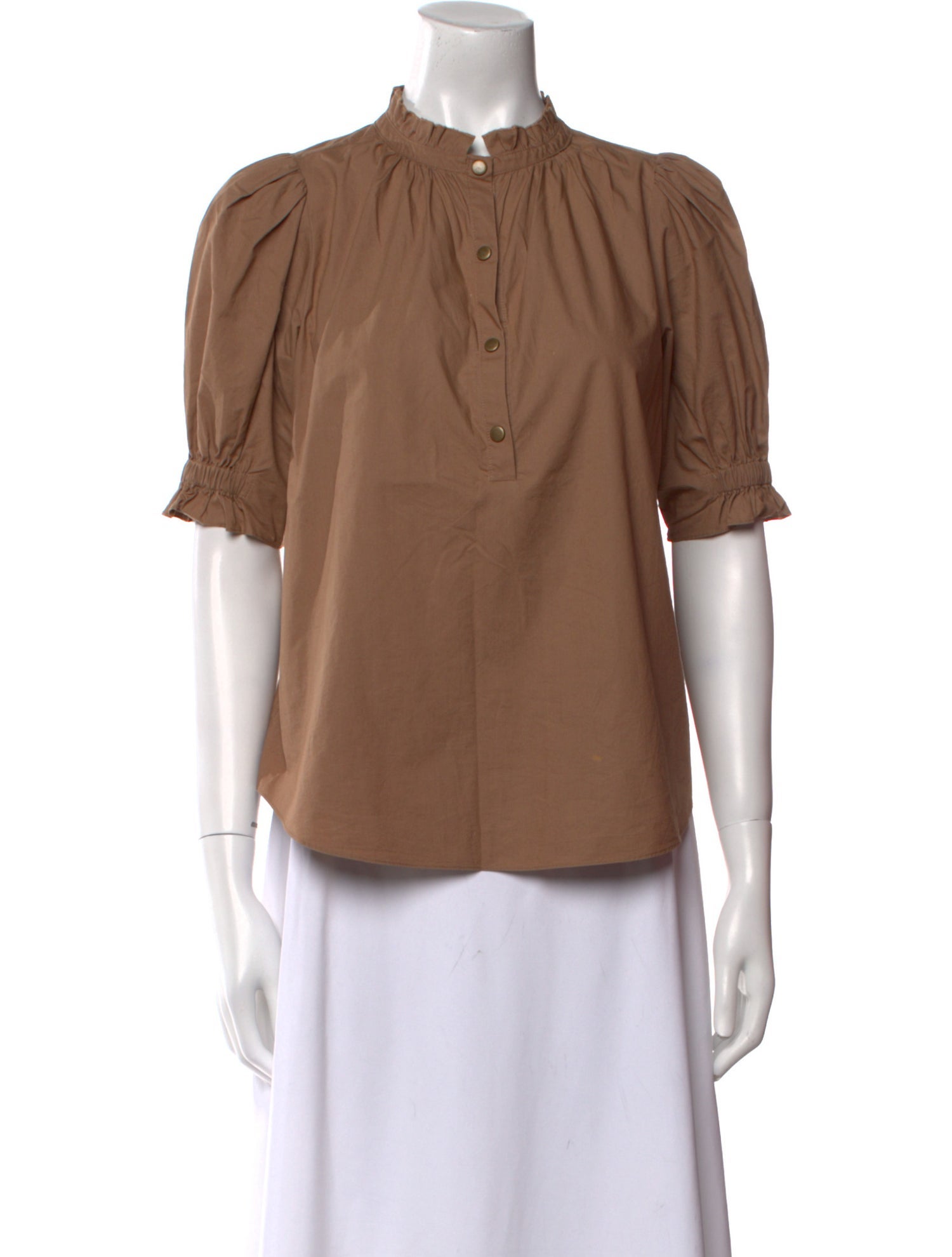 Apiece Apart Mock Neck Short Sleeve Polo