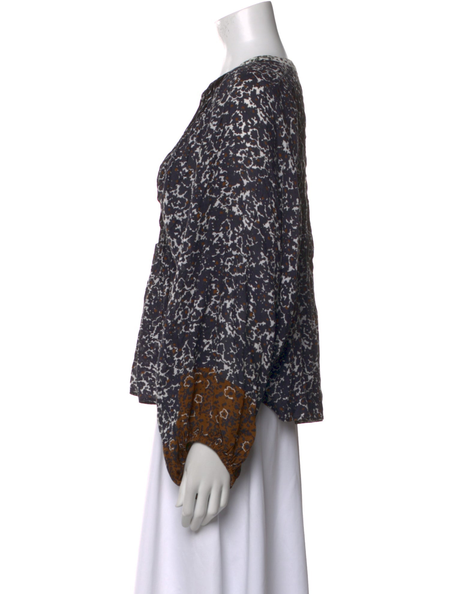 Apiece Apart Floral Print Crew Neck Blouse