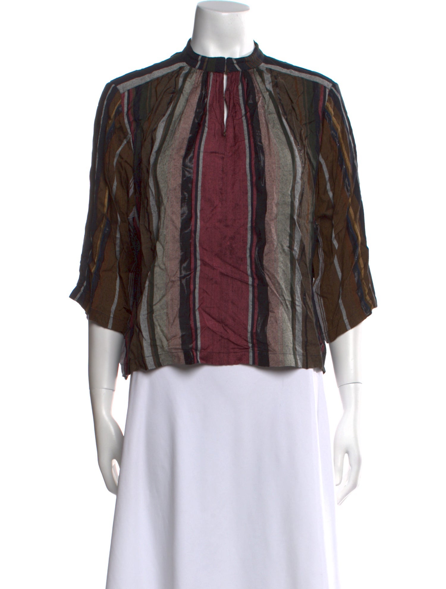 Apiece Apart Printed Mock Neck Blouse