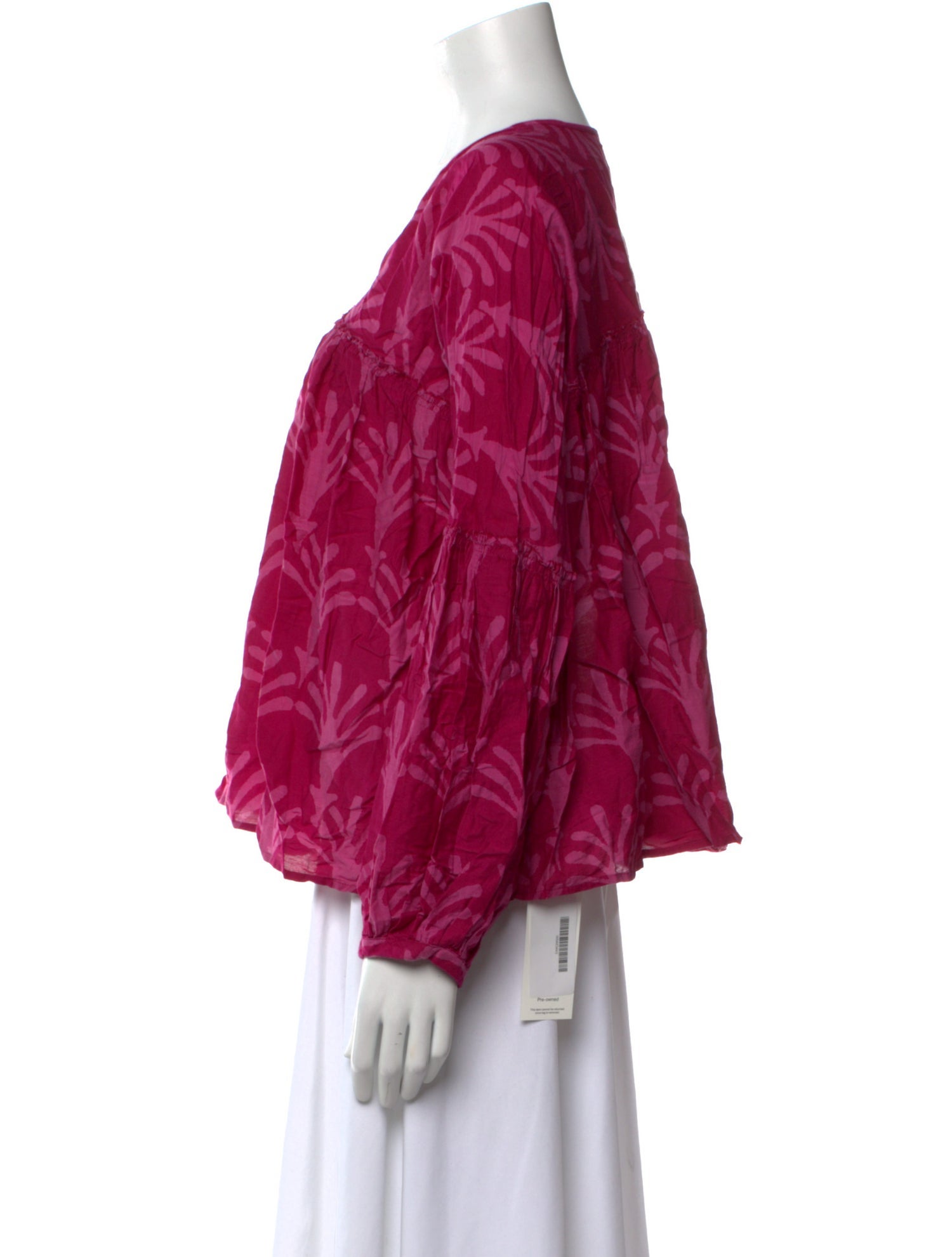 Apiece Apart Floral Print V-Neck Blouse