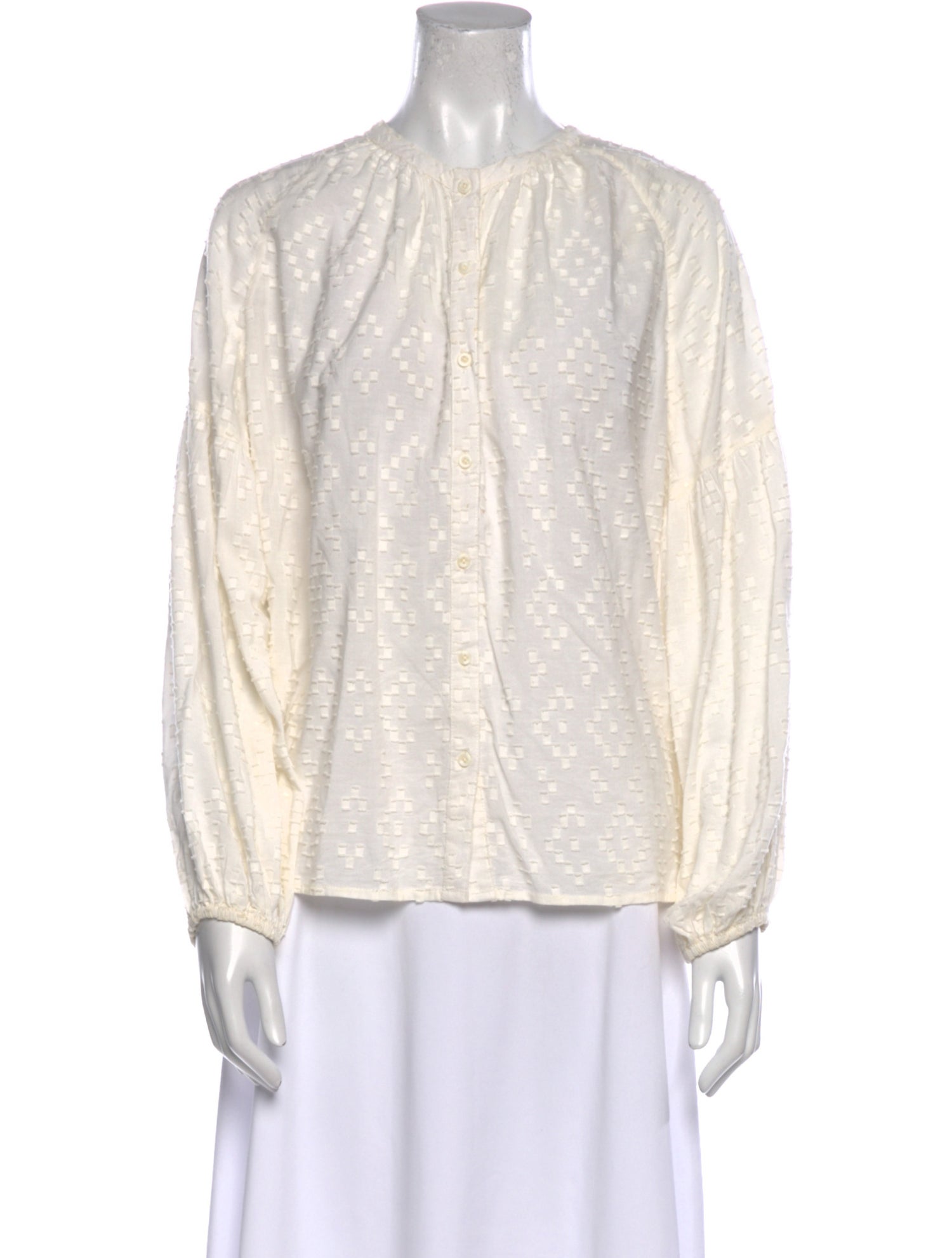 Apiece Apart Crew Neck Long Sleeve Blouse