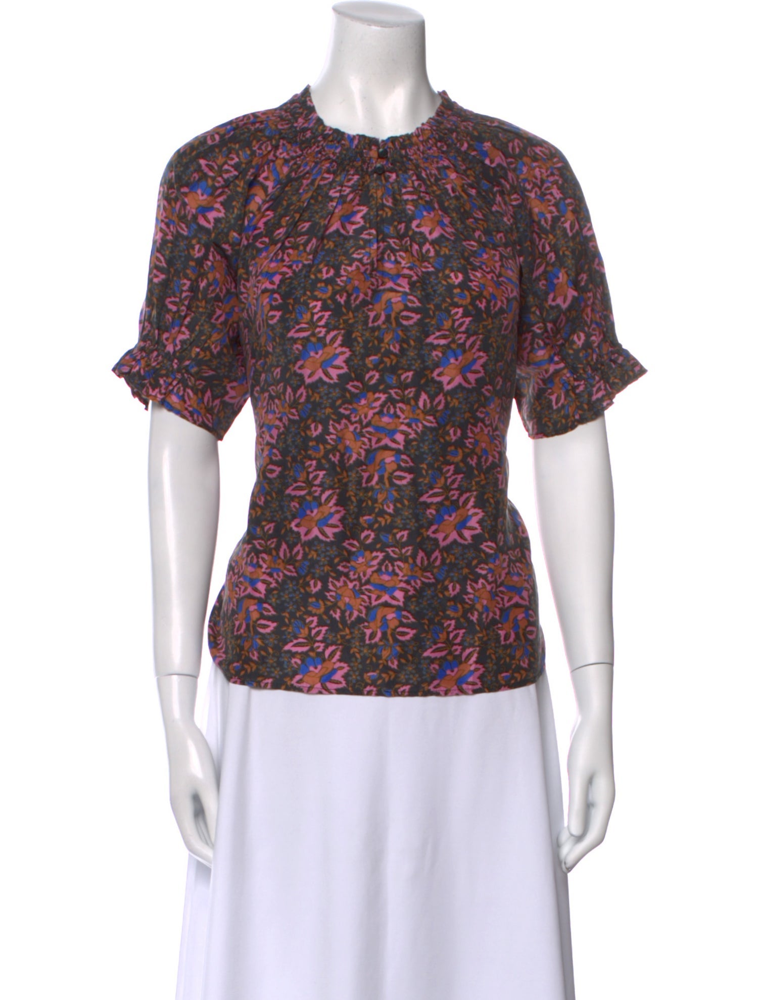 Apiece Apart Silk Floral Print T-Shirt