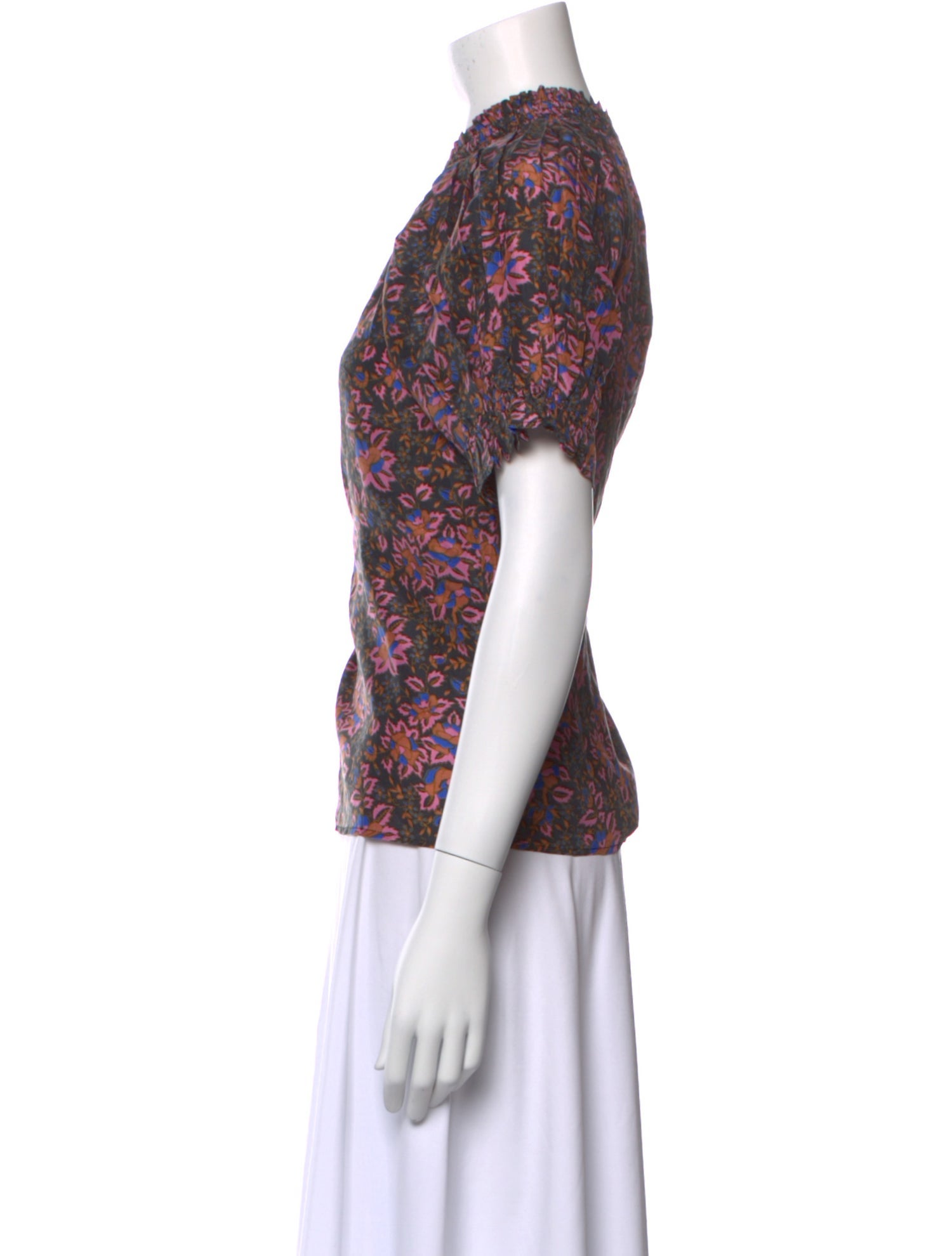 Apiece Apart Silk Floral Print T-Shirt